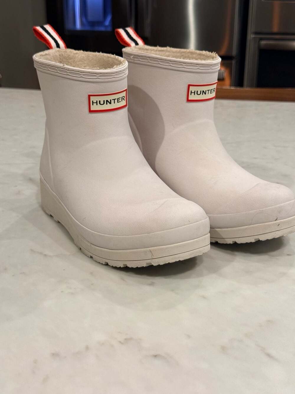 Hunter Women's Play Short Faux-Fur Lined Rain Boots US6 - Picture 1 of 7
